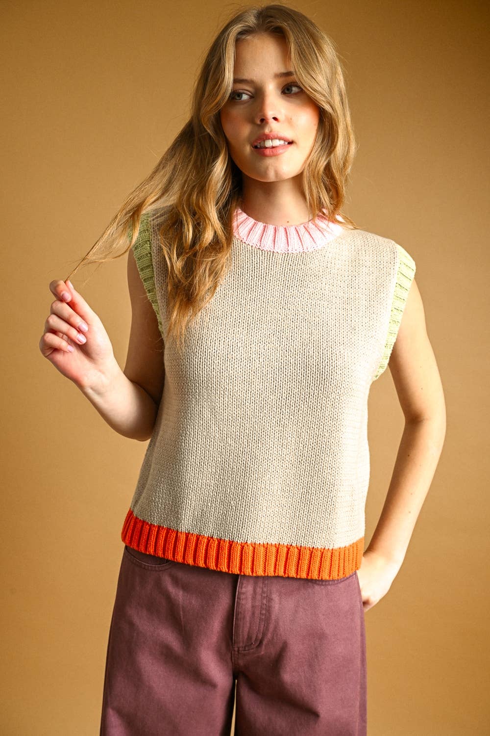 Color Block Trim Tank