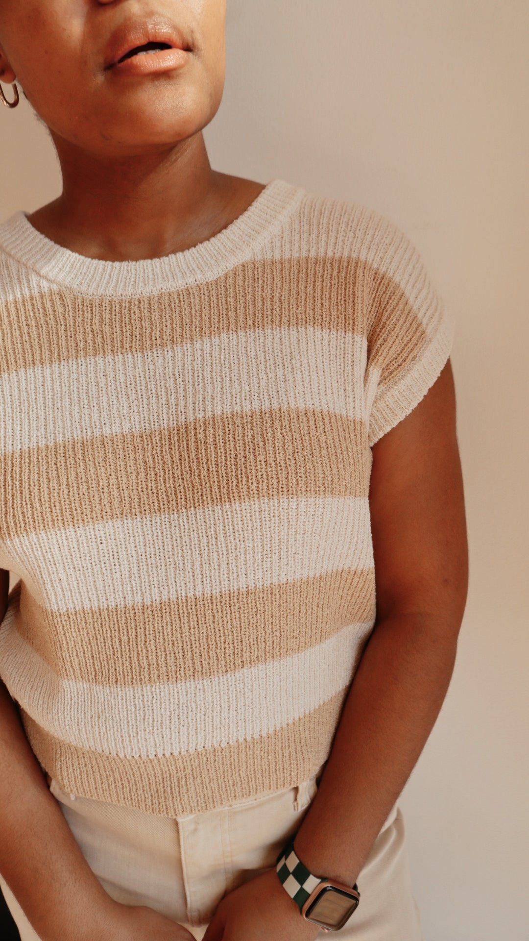 Striped Lightweight Sweater Tee