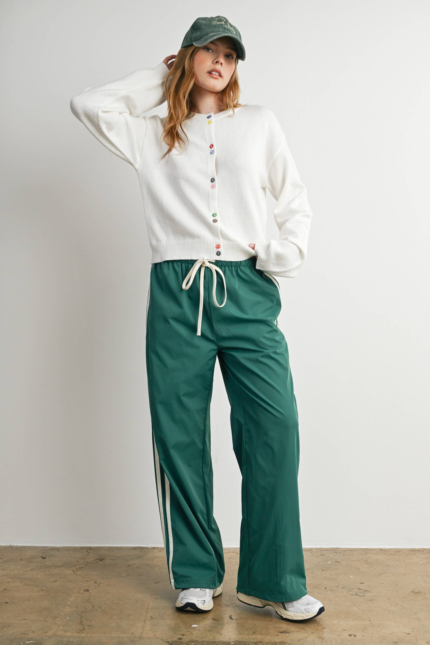 Striped Drawstring Cuffed Track Pants