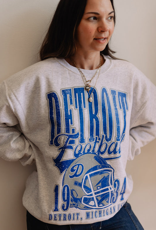 Vintage Inspired Detroit Football Sweatshirt