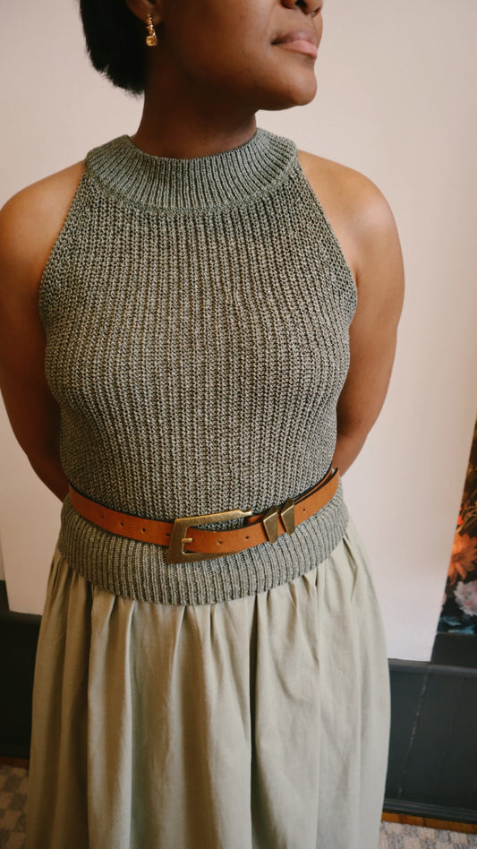 Halter Sweater Skirt Dress