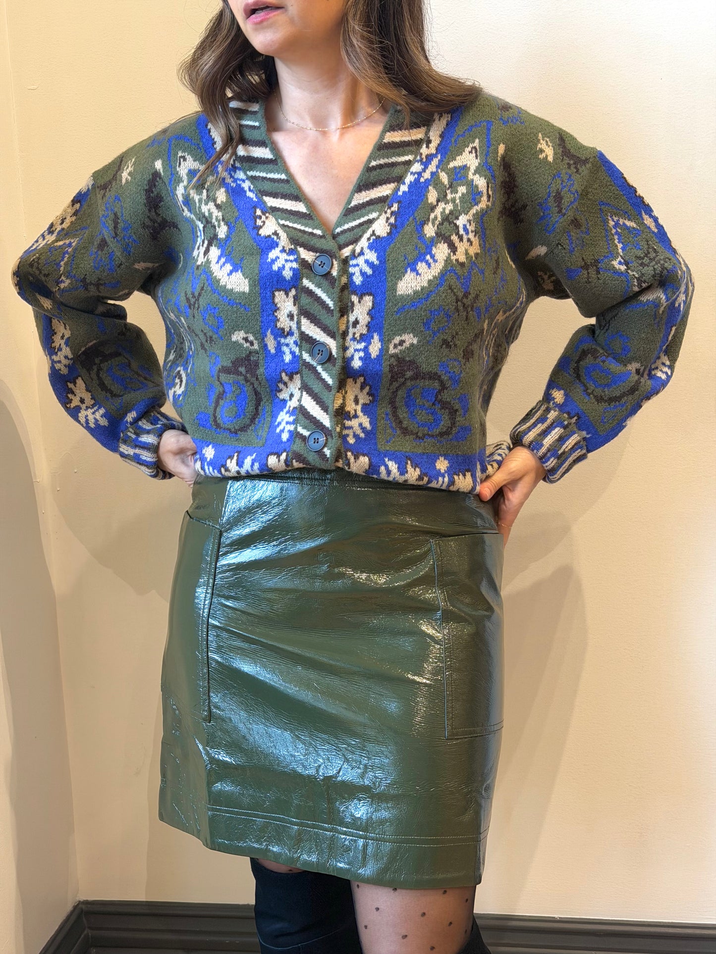 Faux Patent Leather Skirt