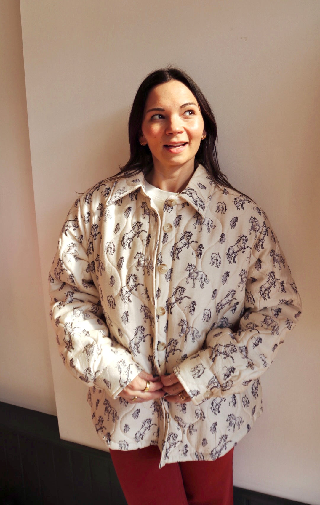 Quilted Western Horse Print Jacket
