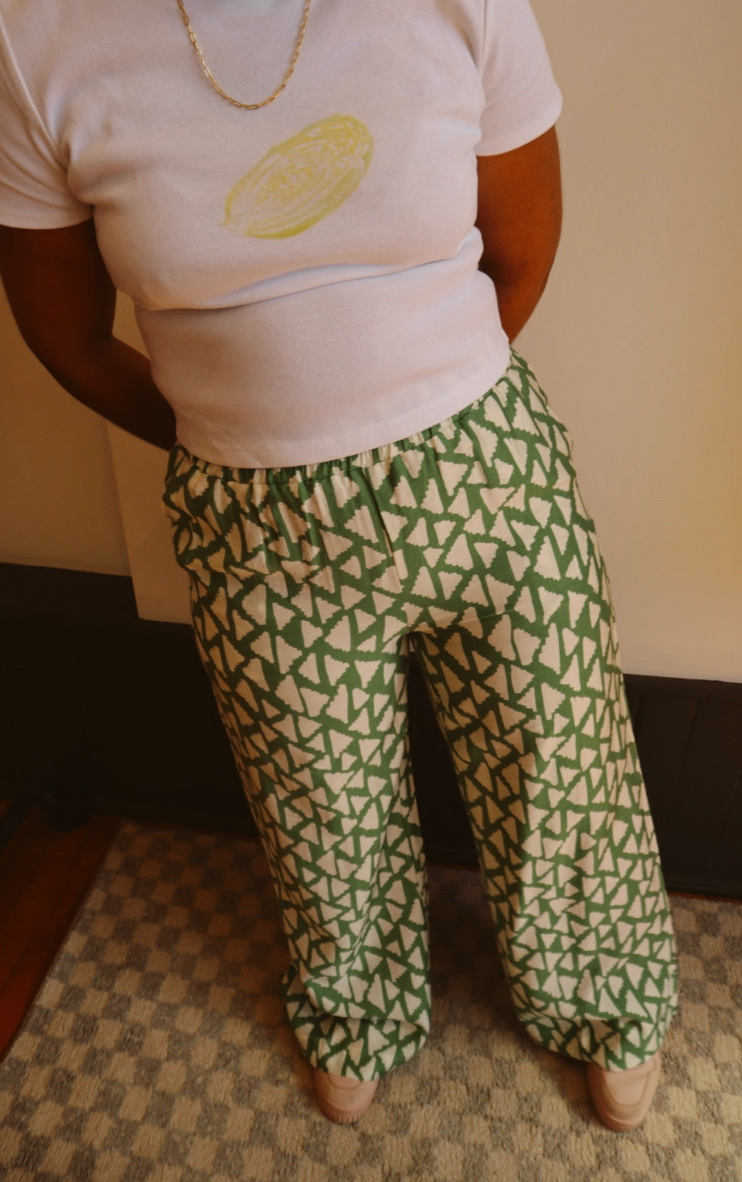 Geo Wide Leg Pull On Pant