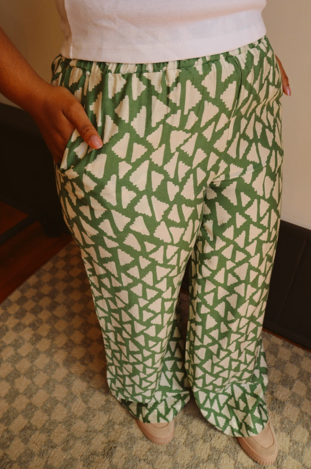 Geo Wide Leg Pull On Pant