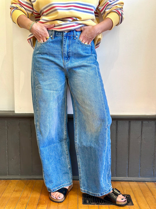 High Rise Barrel Denim