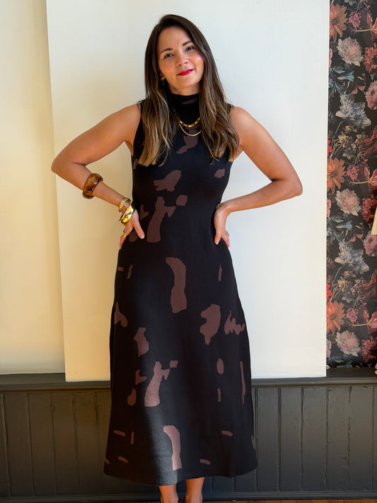 Sleeveless Knit Printed Dress