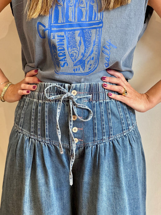 Pleated Wide-Leg Pants