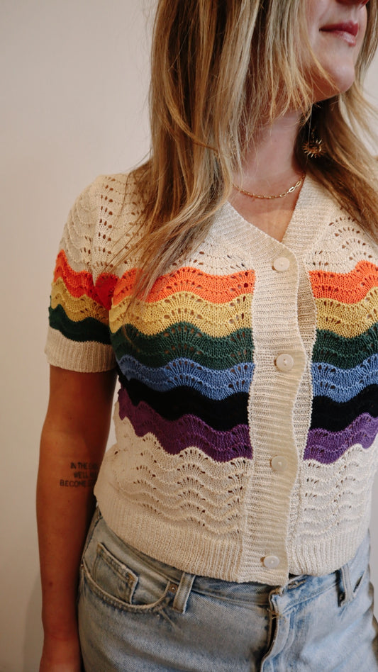 Rainbow Crochet Cardigan