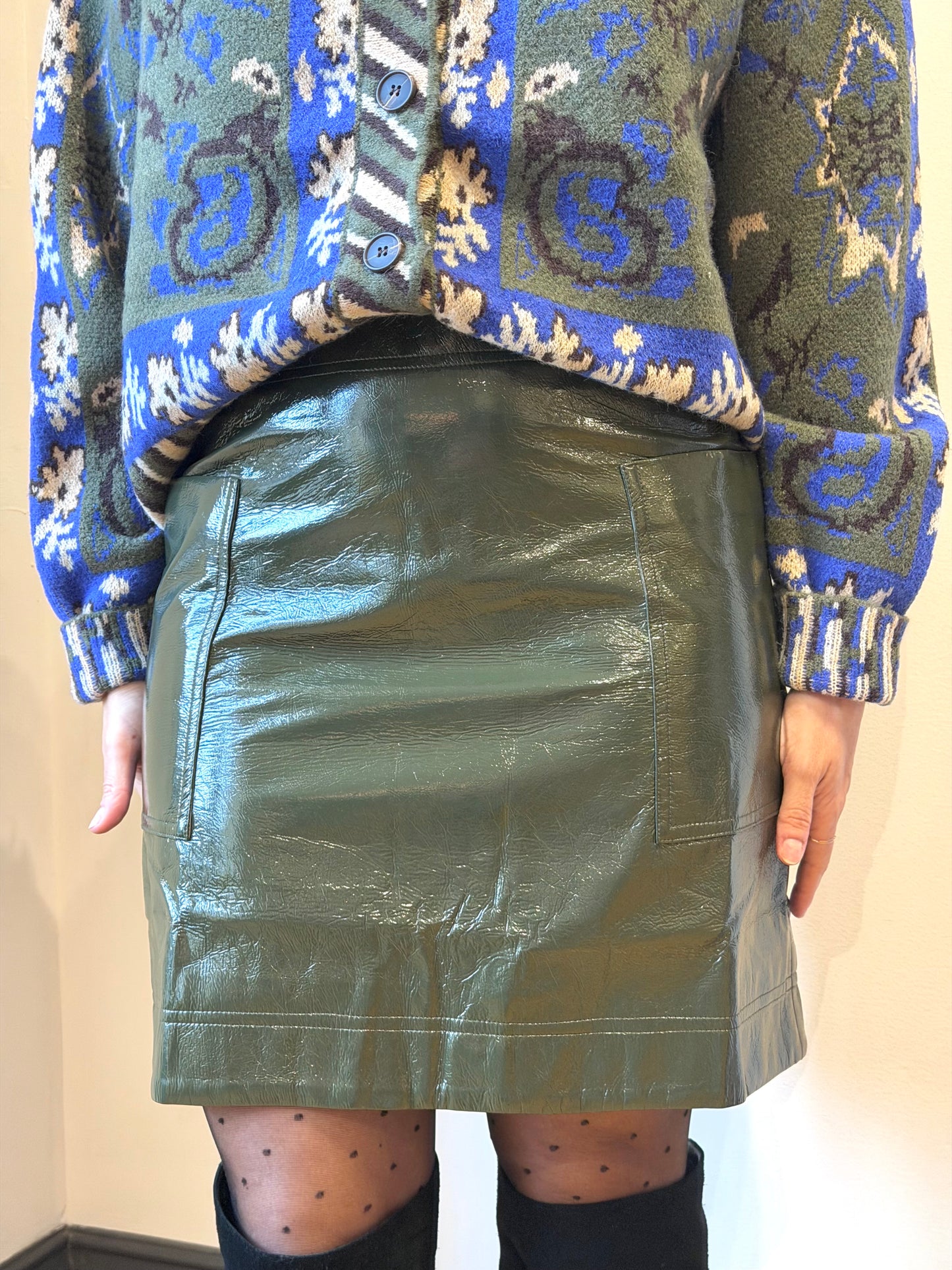 Faux Patent Leather Skirt