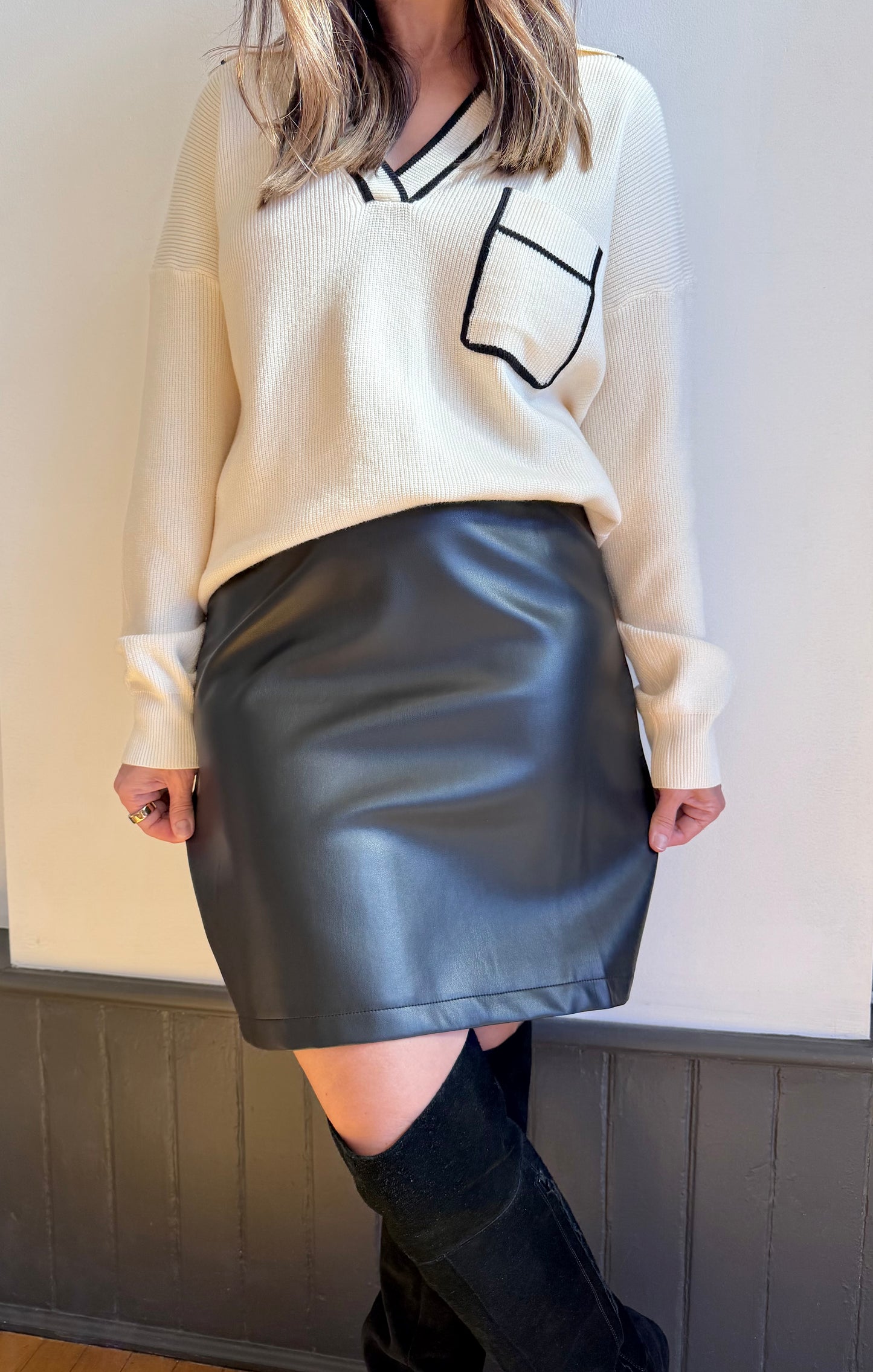 Vegan Leather Pencil Skirt