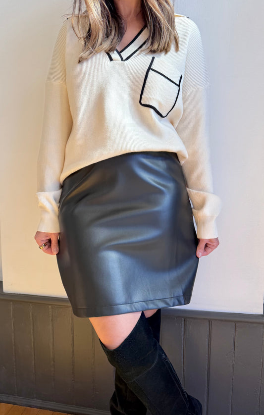 Vegan Leather Pencil Skirt