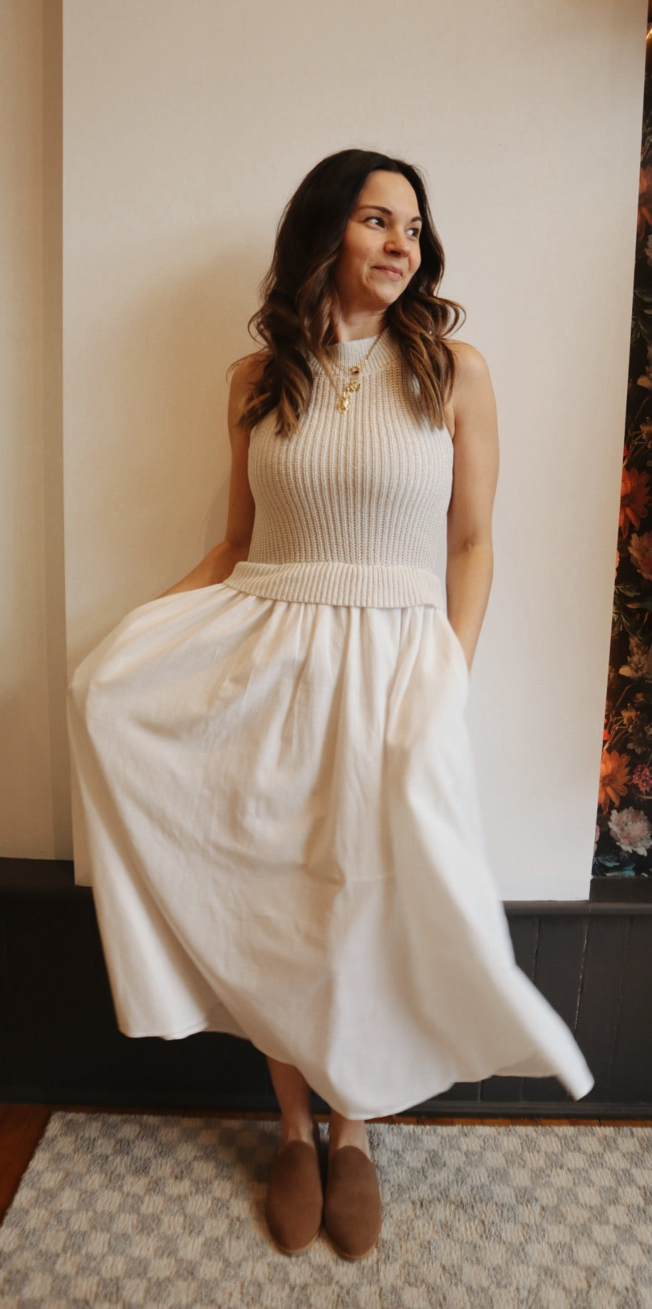 Halter Sweater Skirt Dress