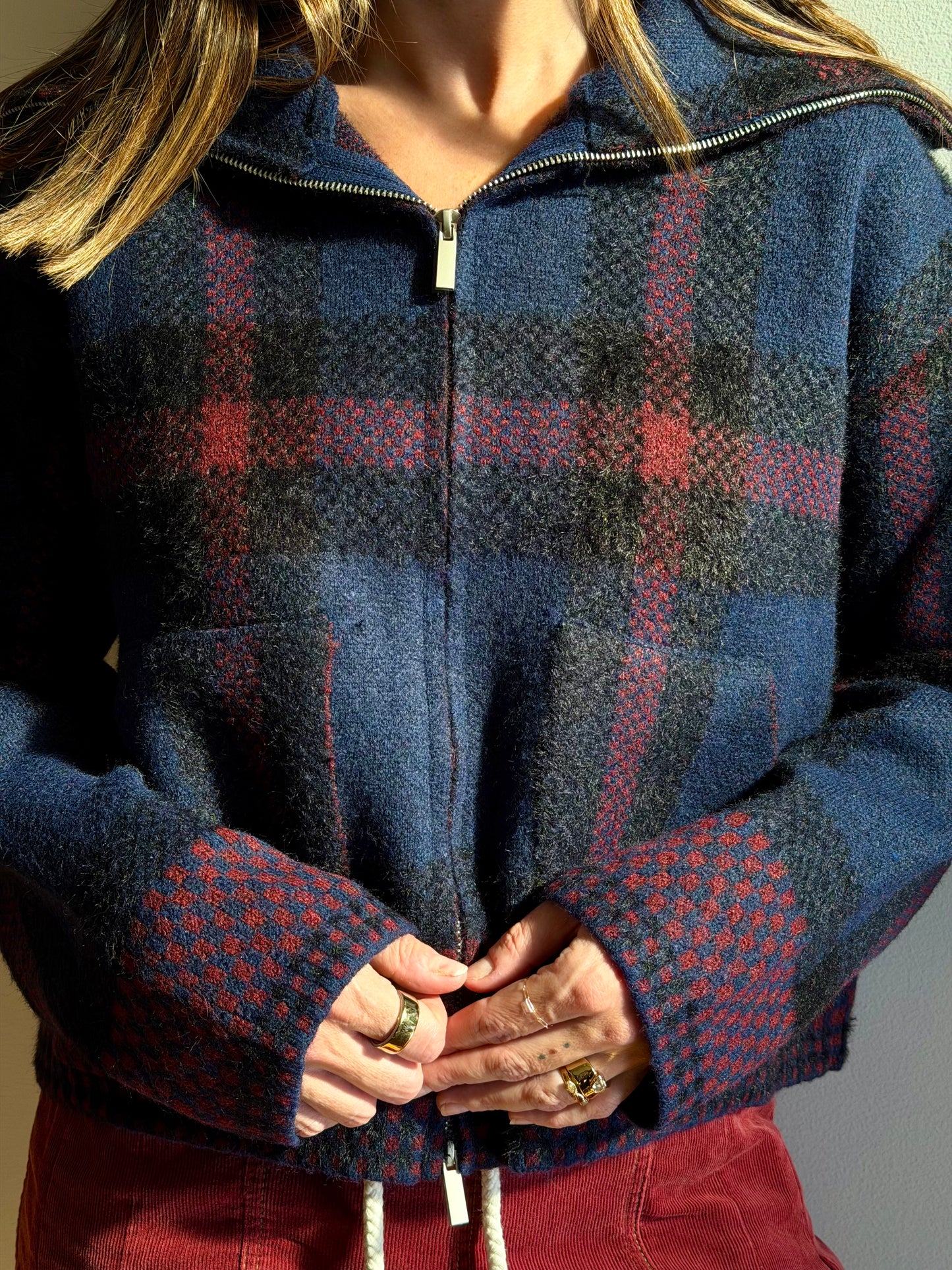 Plaid Sweater Jacket