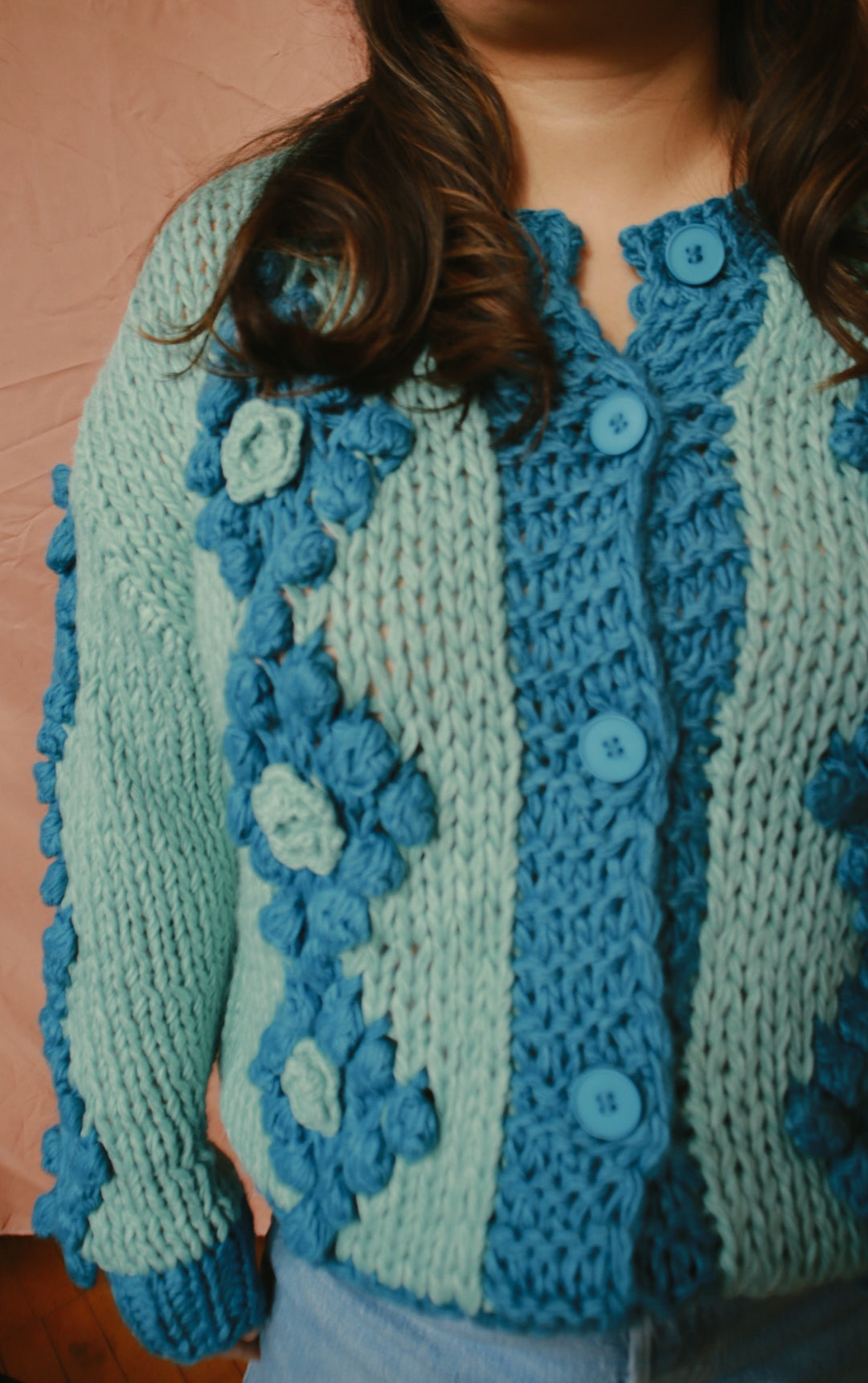 Tufted Dot Crochet Cardigan