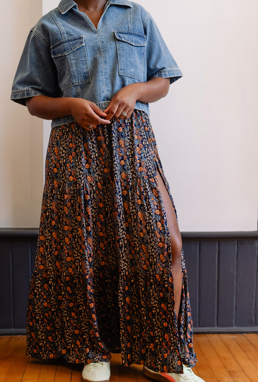 Floral Print Maxi Skirt