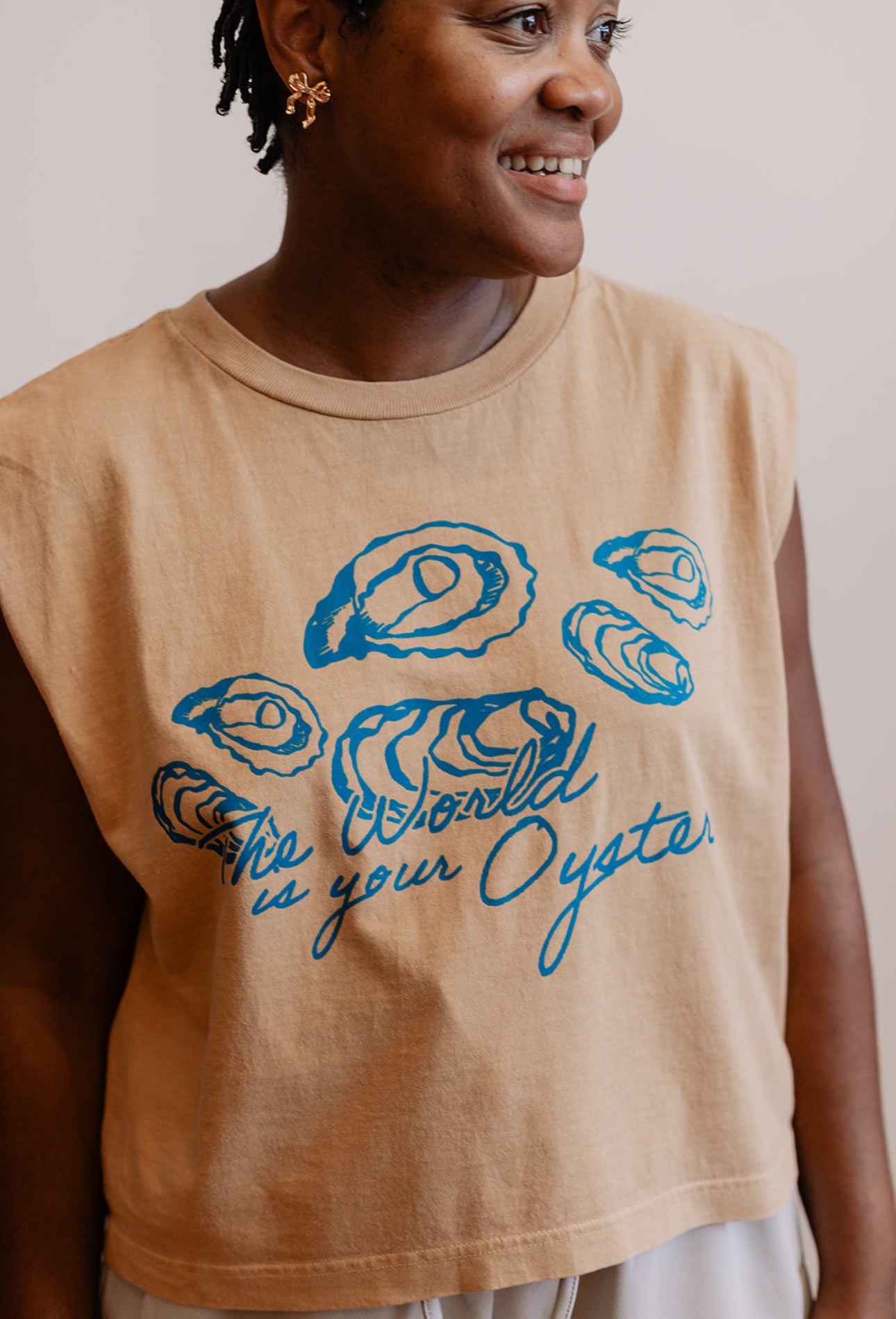 The World is Your Oyster Cropped Muscle Tank