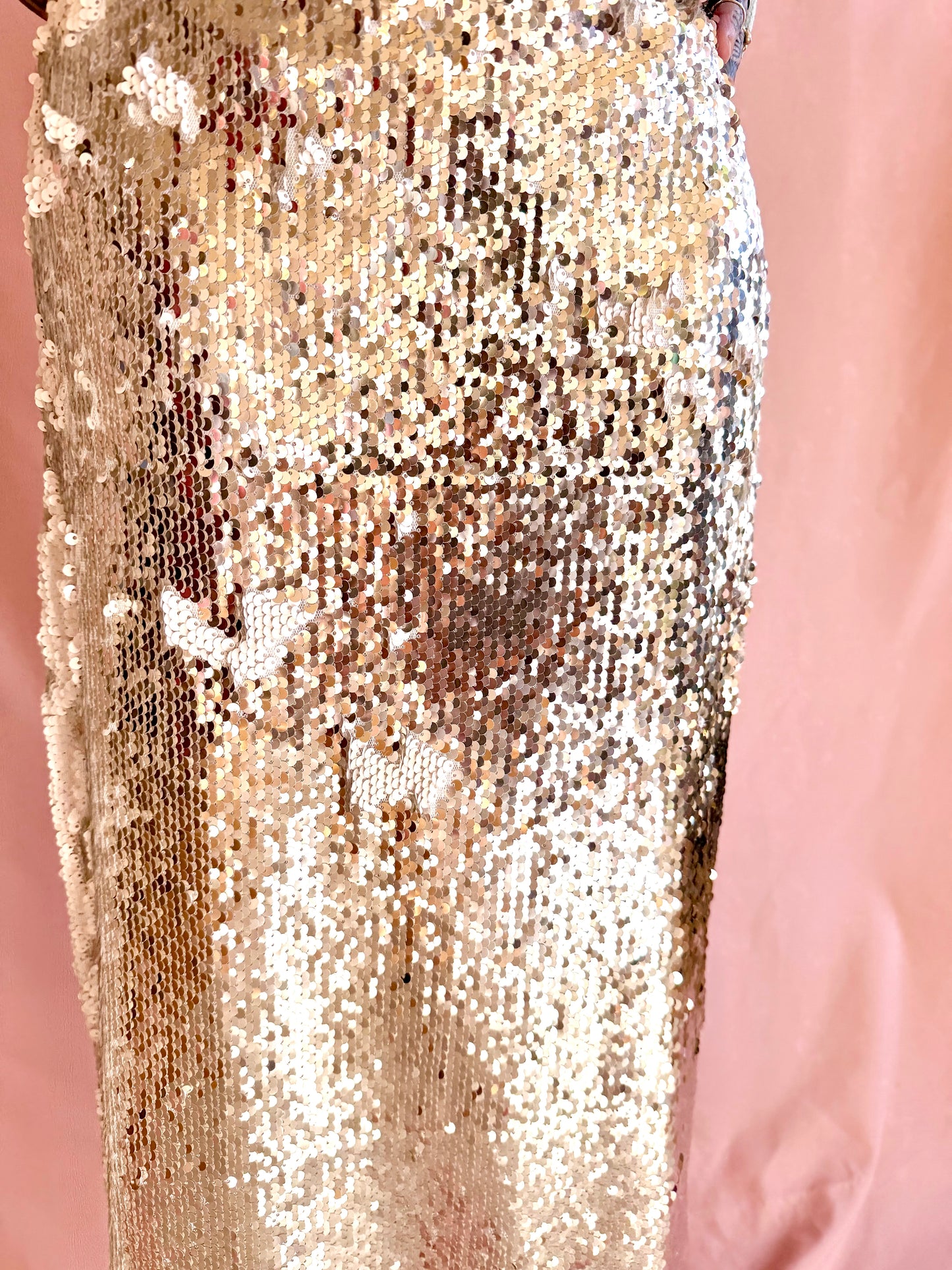 Layered Mesh Sequin Midi Skirt