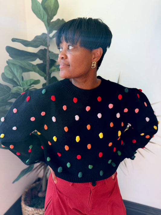 Rainbow PomPom Sweater