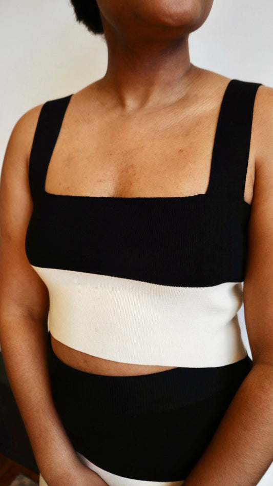 Color block Striped Knit Tank Top