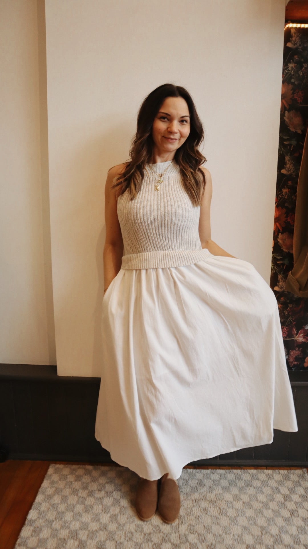 Halter Sweater Skirt Dress