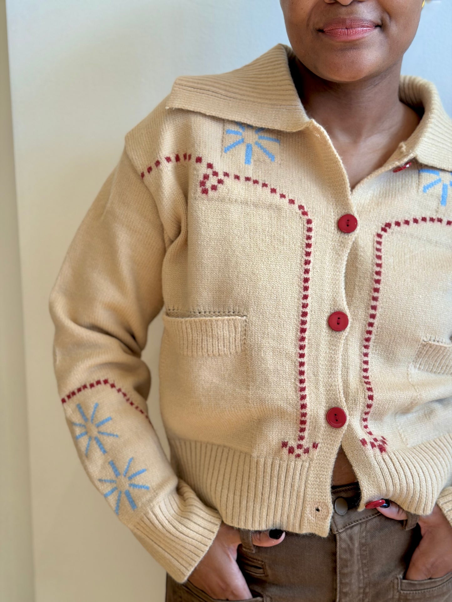 Western Rope Trim Cardigan