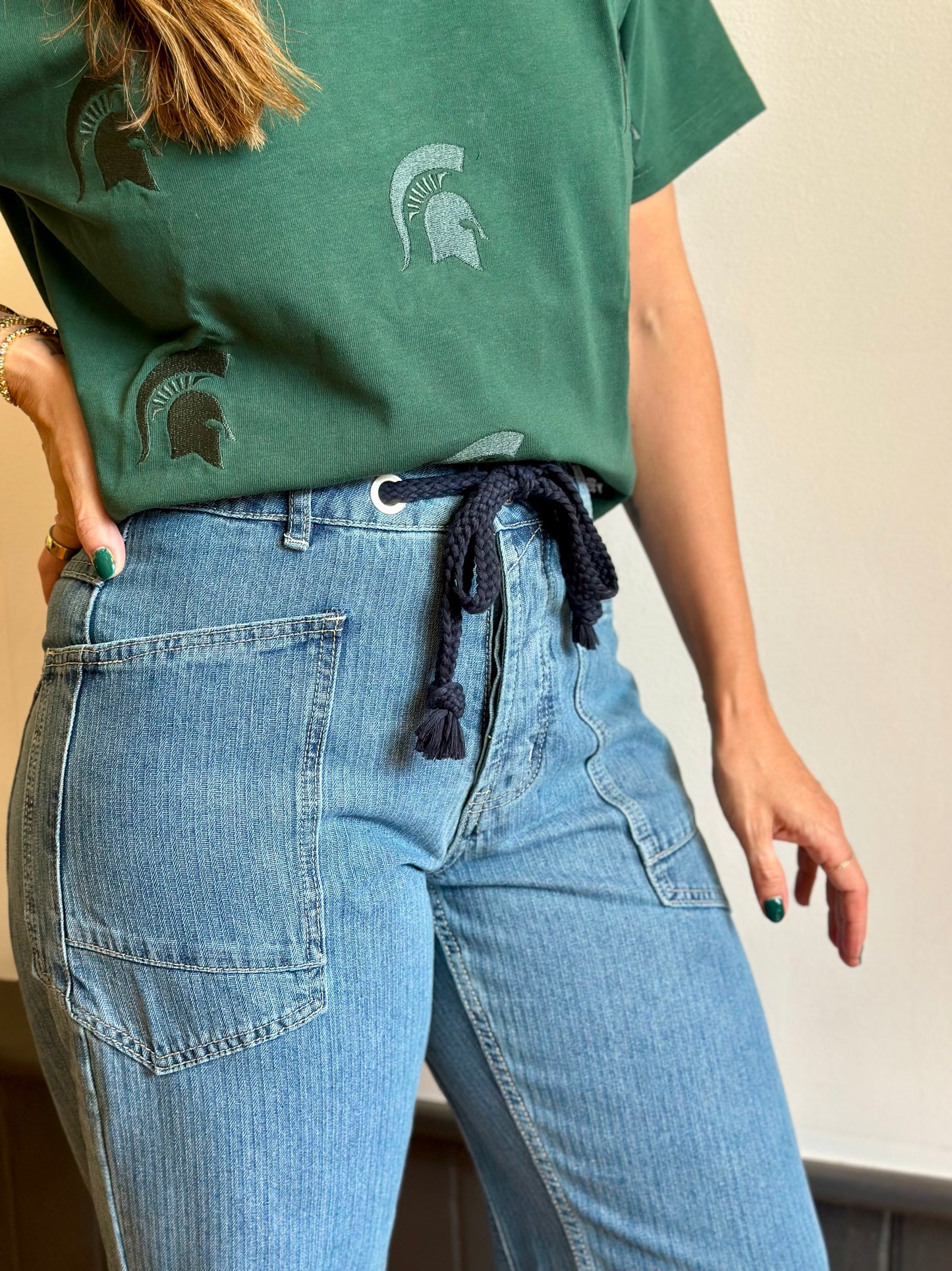 Barrel Corded Drawstring Denim