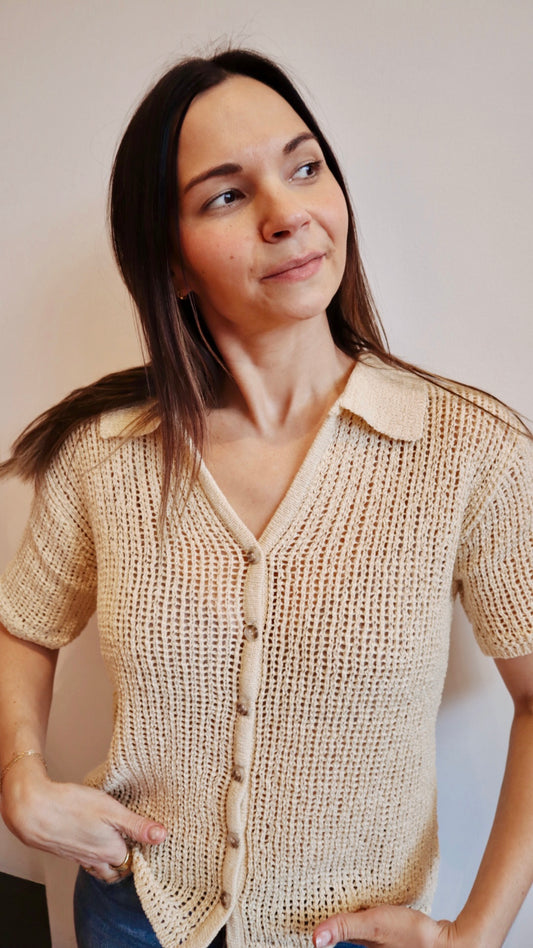 Crochet Short Sleeve Cardigan