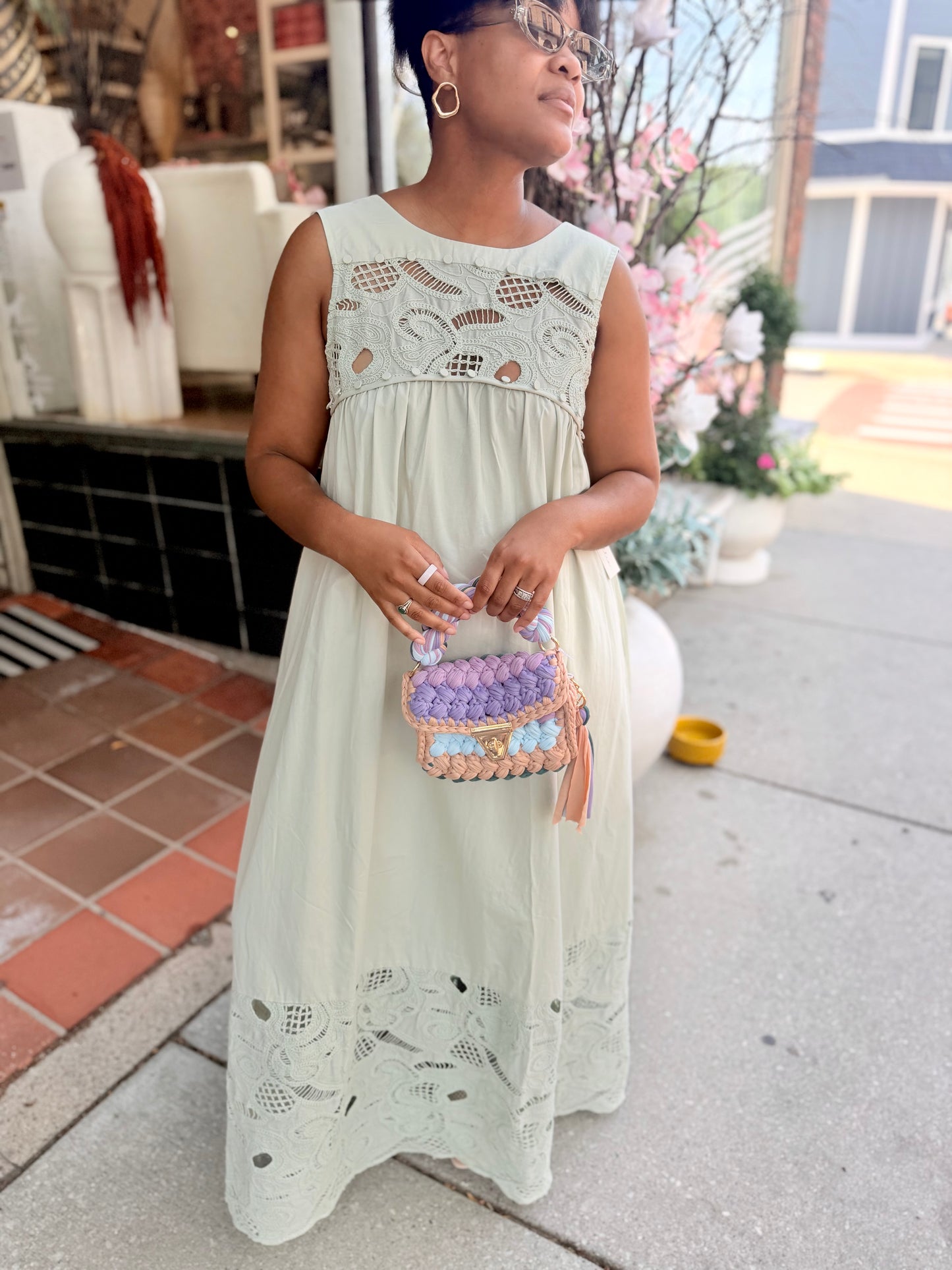 Embroidered Trim Boho Maxi Dress