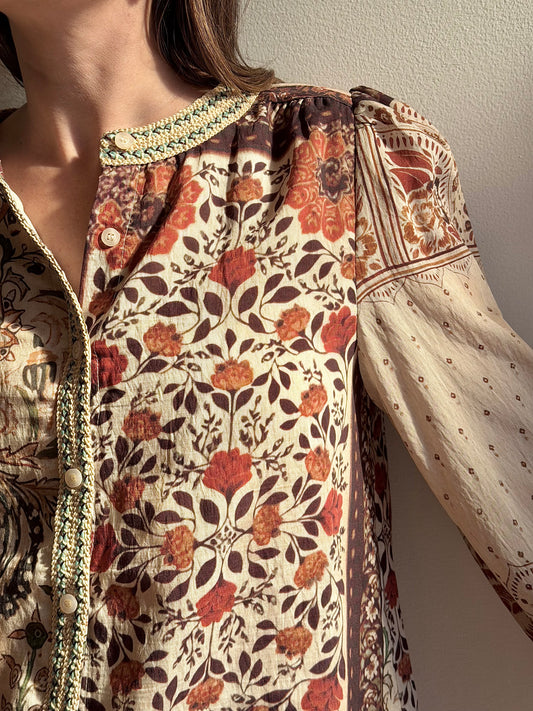 Patchwork Boho Blouse
