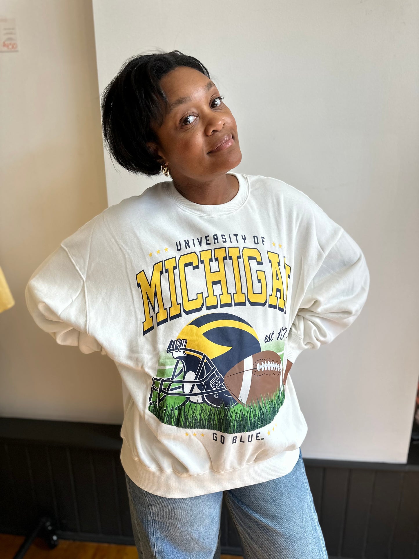 Michigan Embroidered Detail Fleece