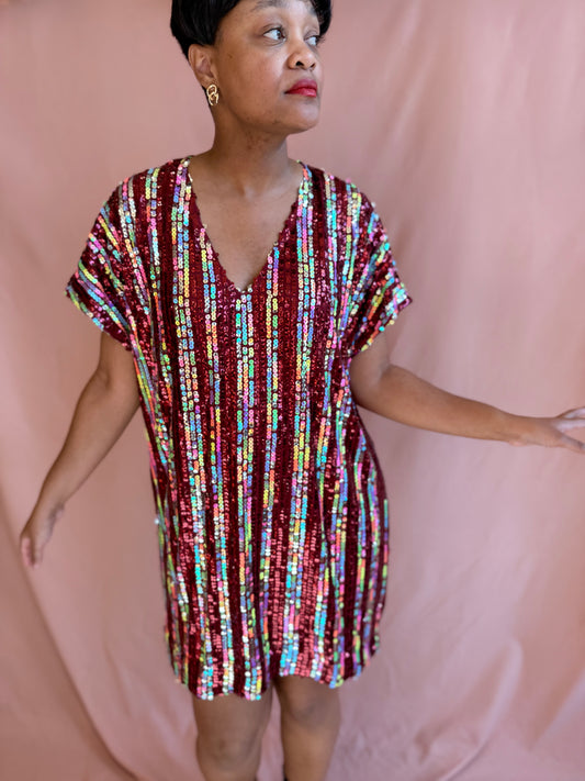 Sequin Mini Shift Dress