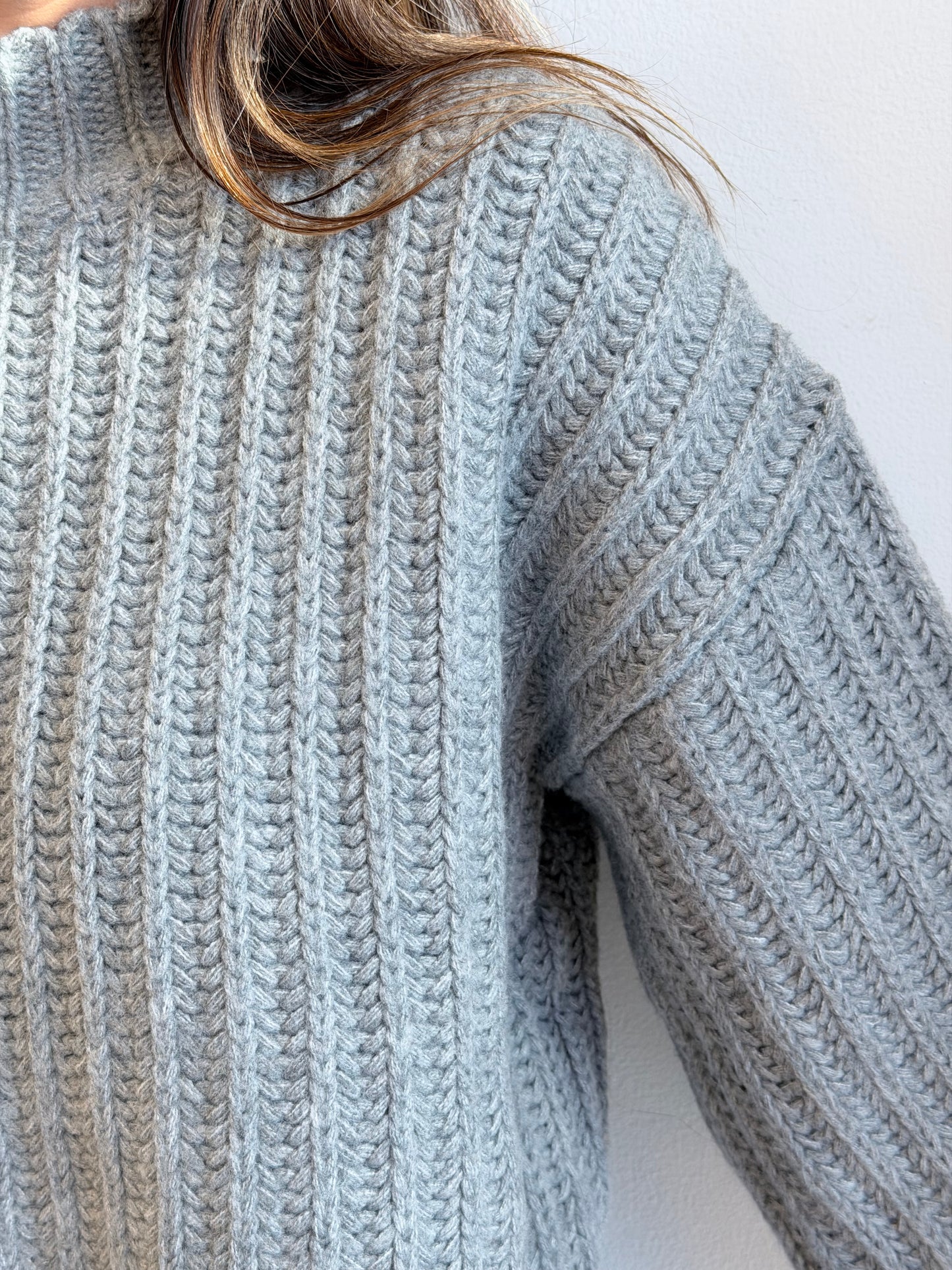 Mock Neck Ribbed Dolman Sweater