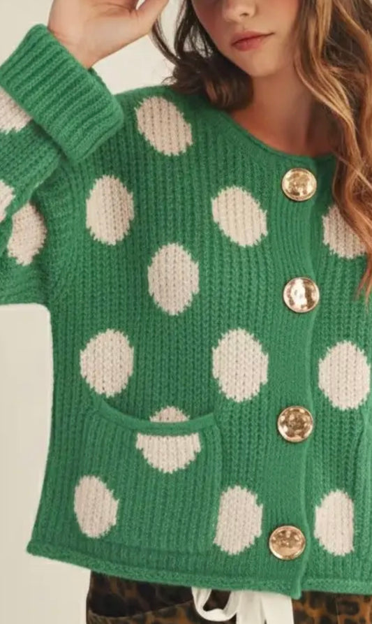 Luxe Vintage Gold Button Front Pocket Cardigan