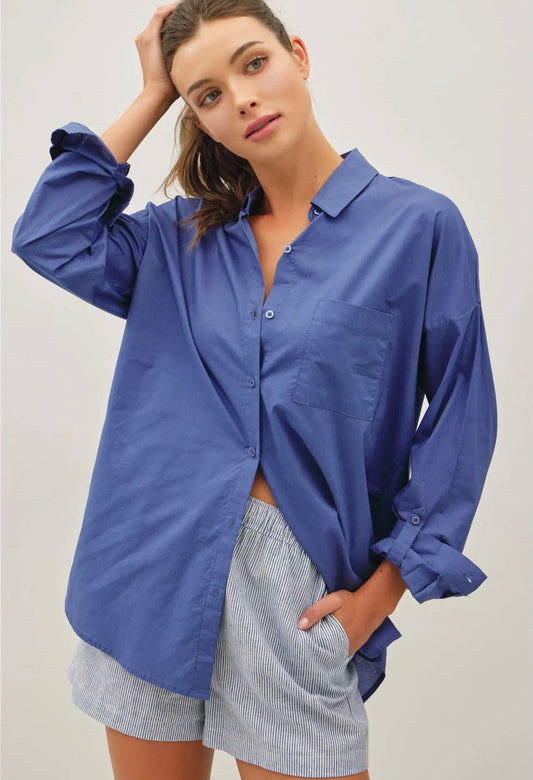 Crisp Oversized Cotton Button Down