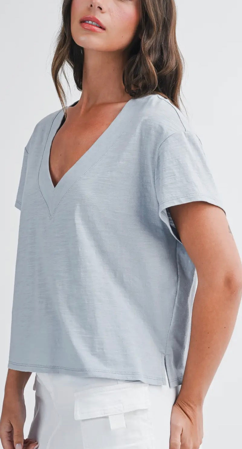 V-Neck Cropped Boxy Tee