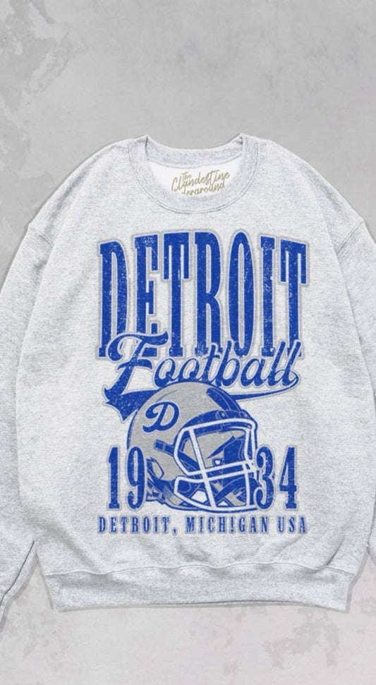 Vintage Inspired Detroit Football Sweatshirt