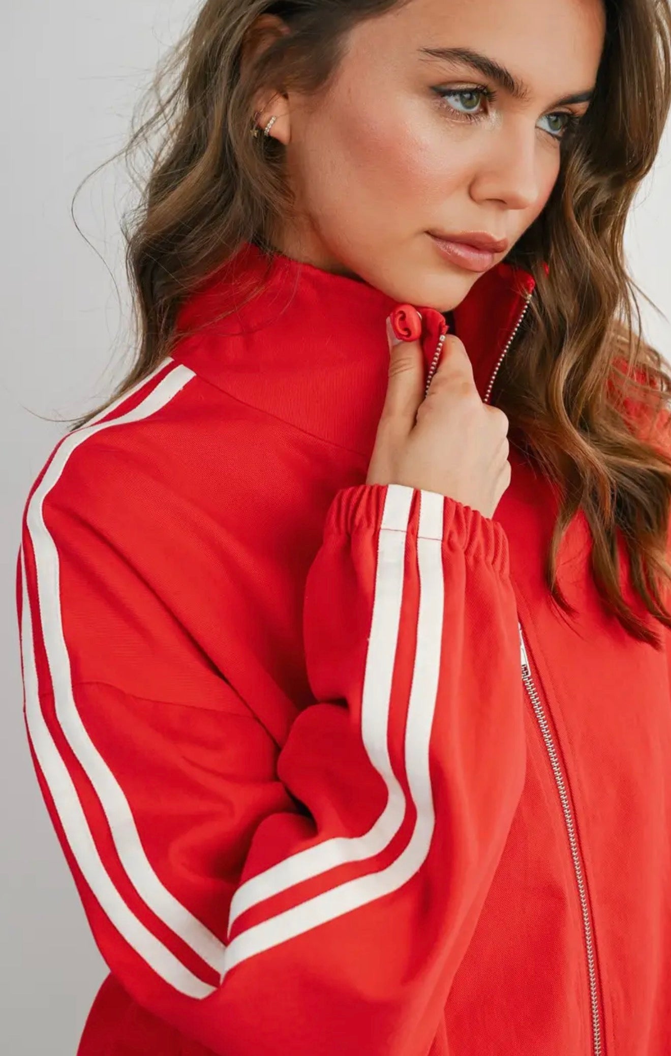 Striped Zip-Up Canvas Jacket