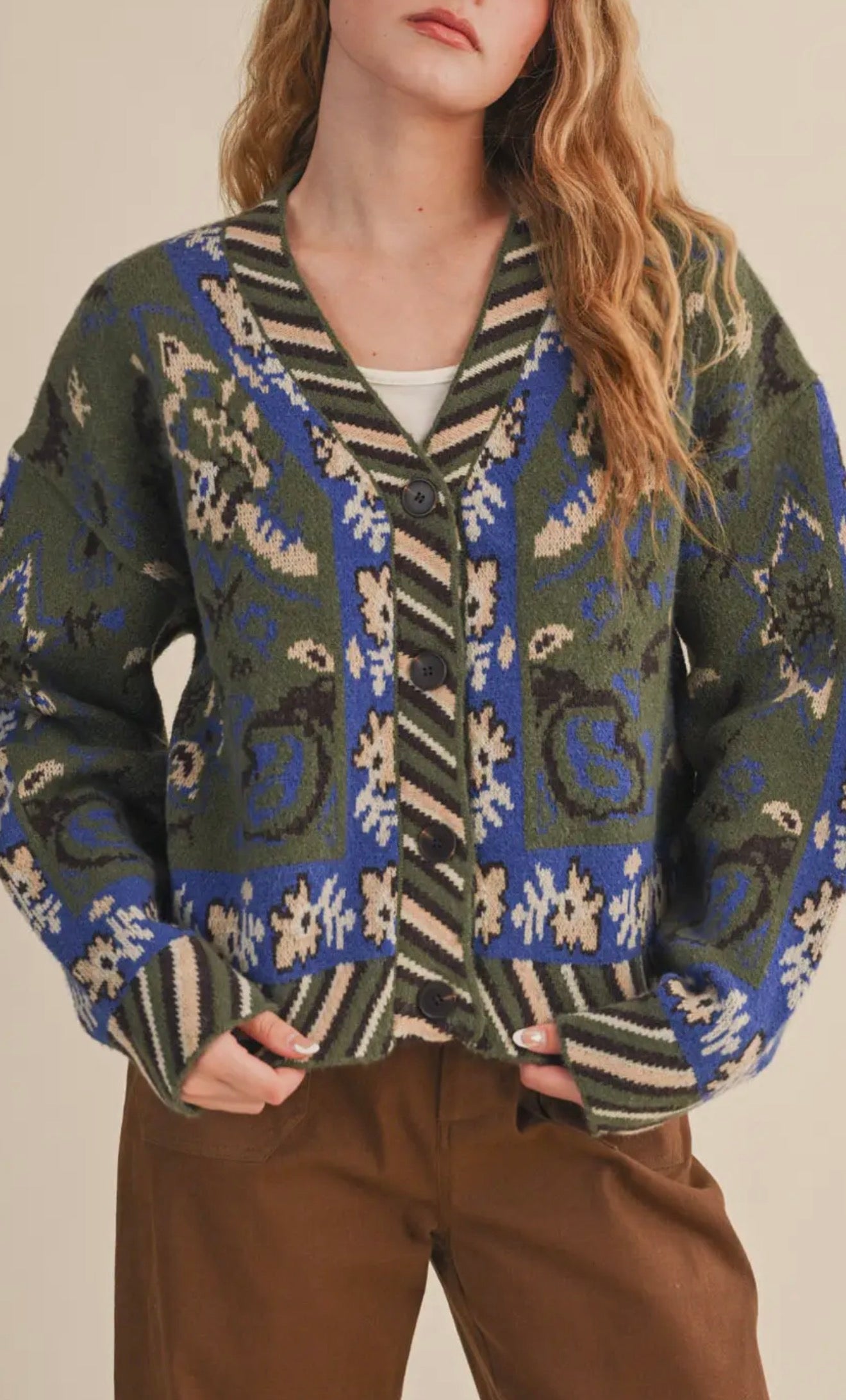 Paisley Knit Cardigan