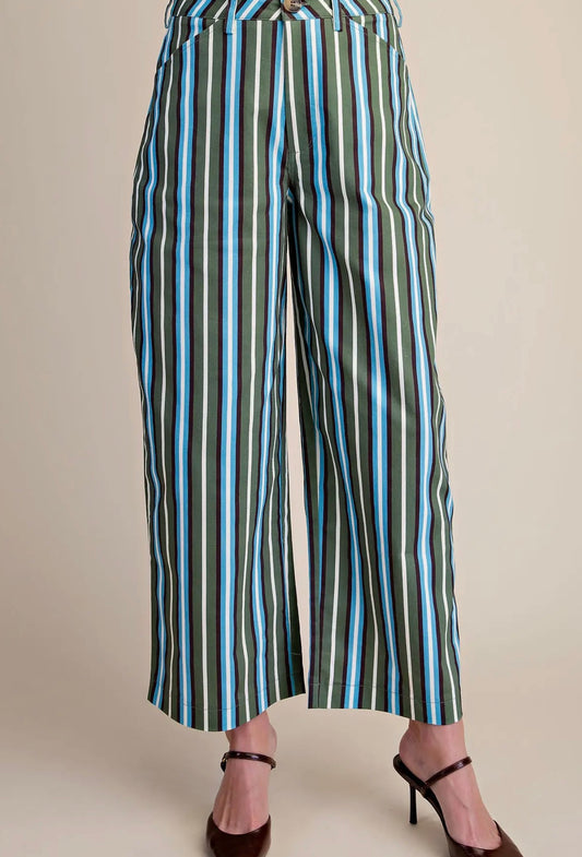 Stripe High Waist Wide Leg Pant