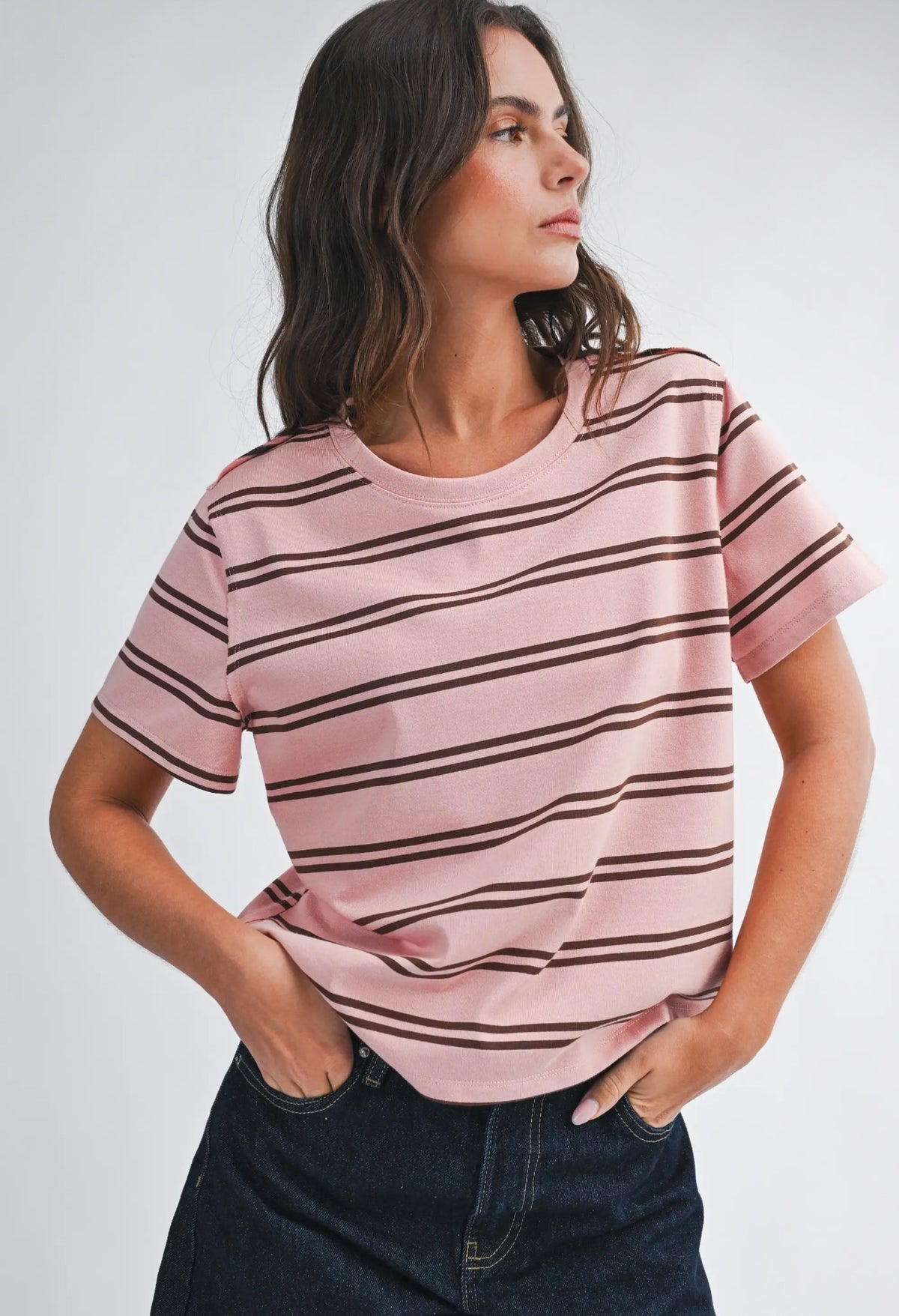 Striped Boxy Short Sleeve Tee