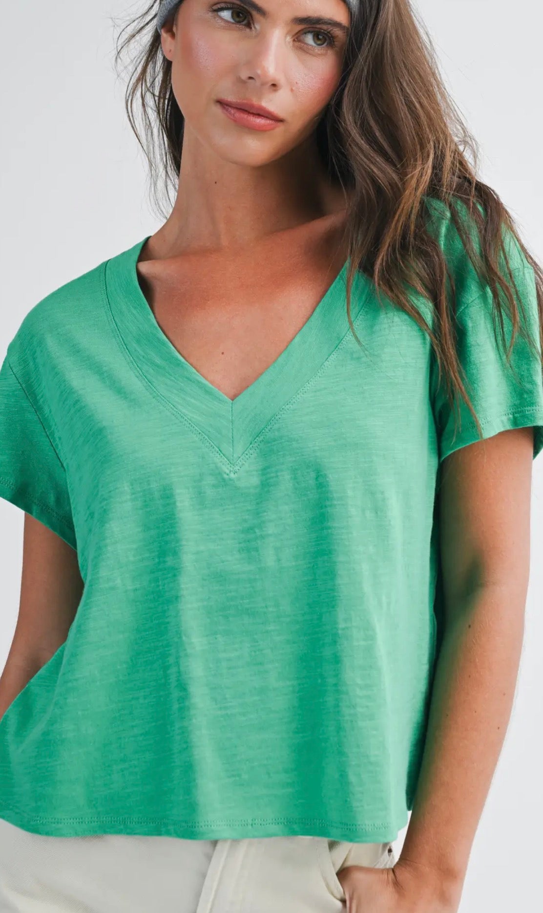 V-Neck Cropped Boxy Tee