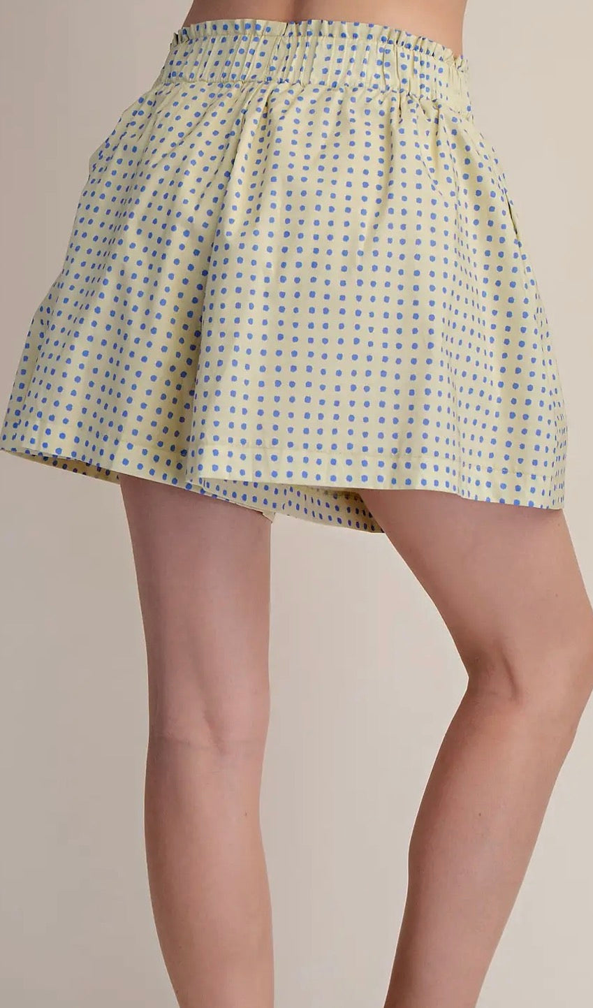 Elastic Waist Wide Leg Short