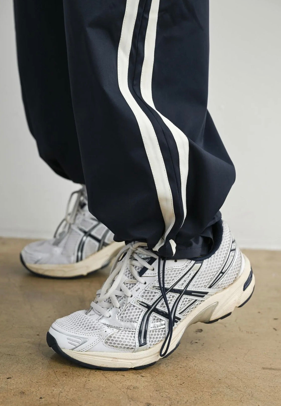 Striped Drawstring Cuffed Track Pants