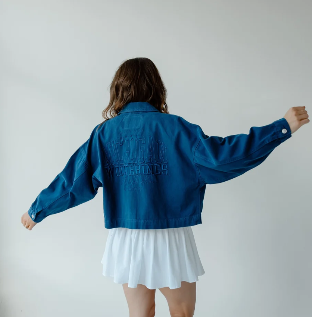 Wolverines Embroidered Denim Jacket