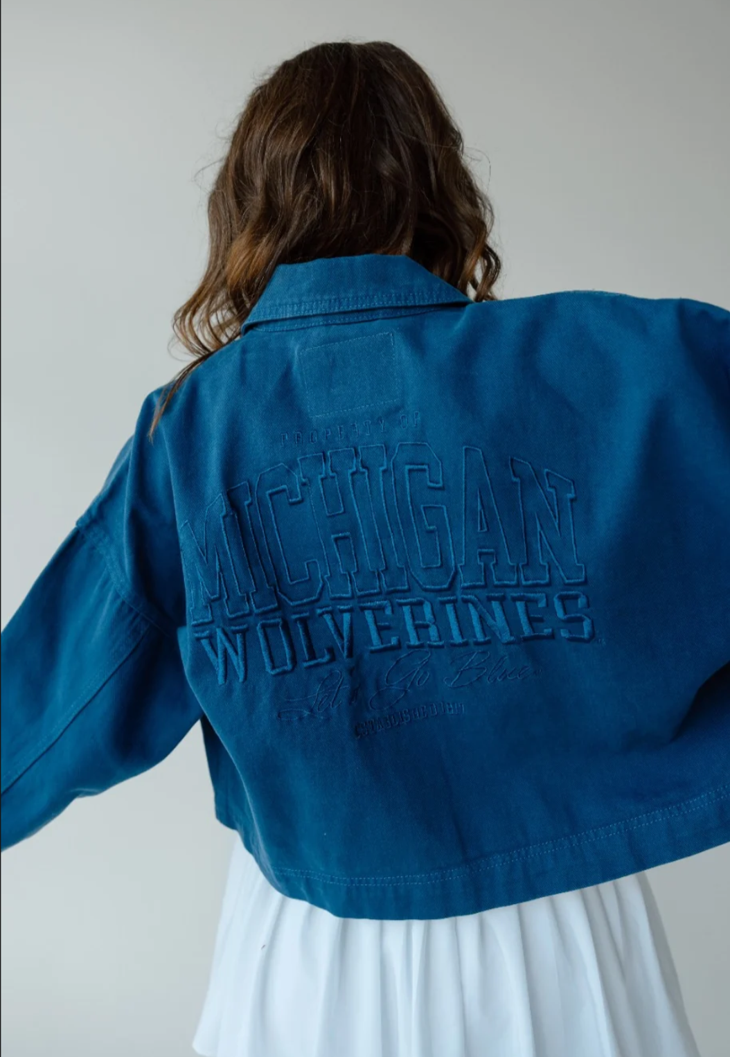 Wolverines Embroidered Denim Jacket