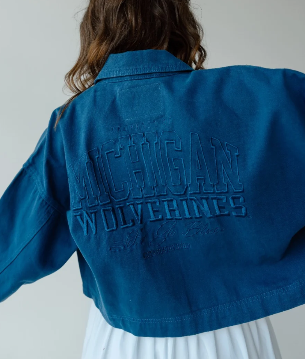 Wolverines Embroidered Denim Jacket
