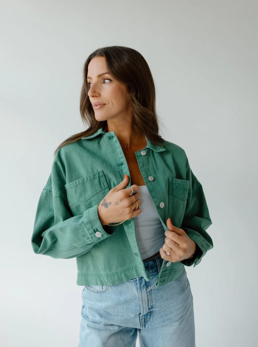 Michigan State Embroidered Denim Jacket