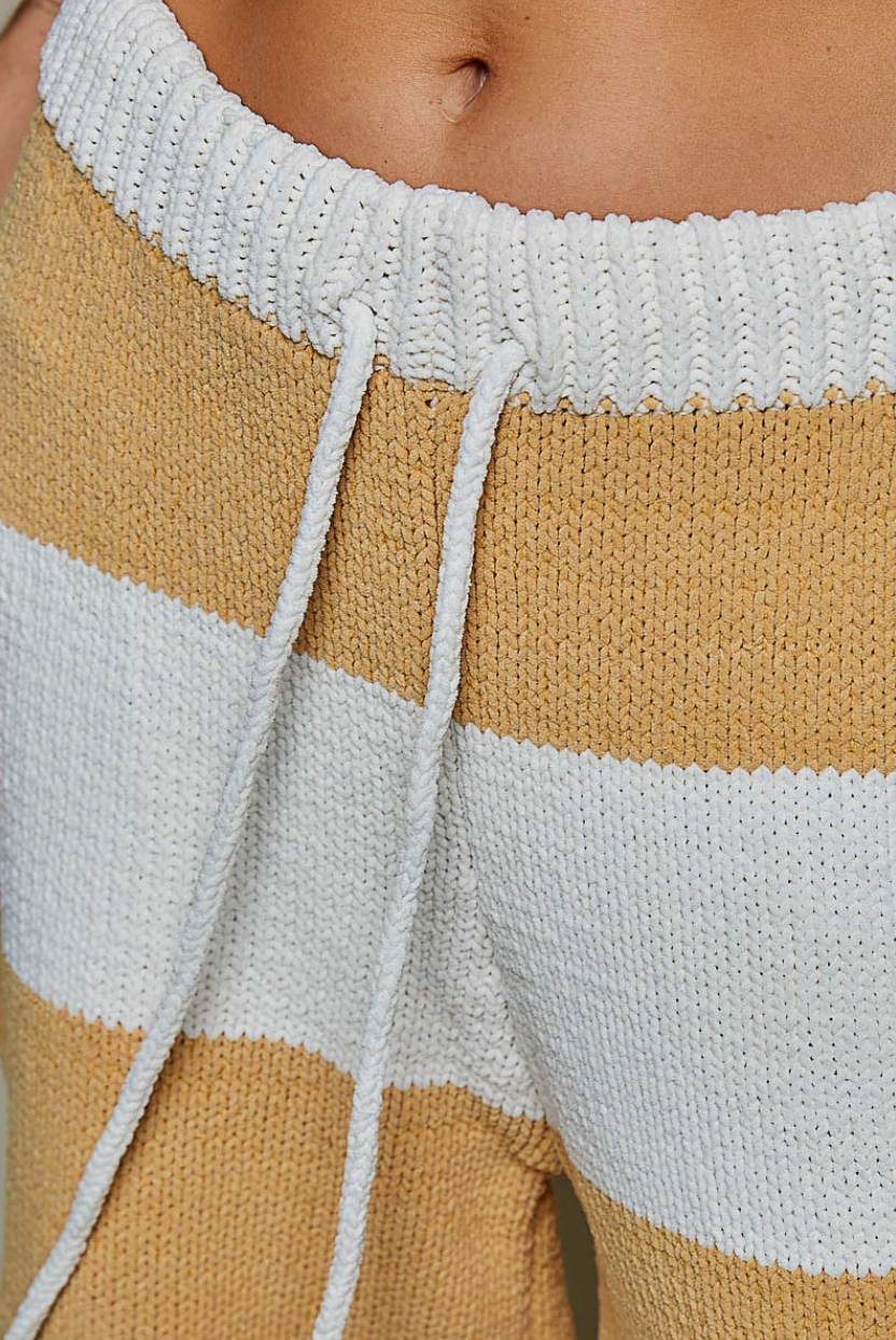 Stripe Balloon Chenille Knit Pants