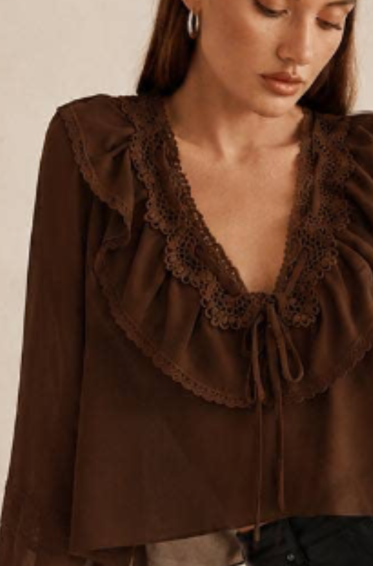 Sheer Ruffle Peplum Blouse